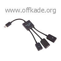 تبدیل سه سر Micro USB OTG Hub + Charge
